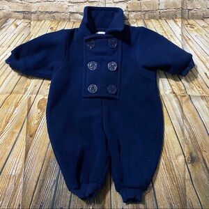 Petes Partner Baby Navy Blue Bunting Suit